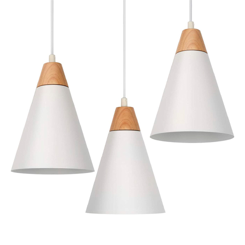 Tomons Lámpara de techo LED Lámpara Colgante Blanco Kit de 3 Escandinavo Moderno Estilo para la Sala Comedor Restaurante